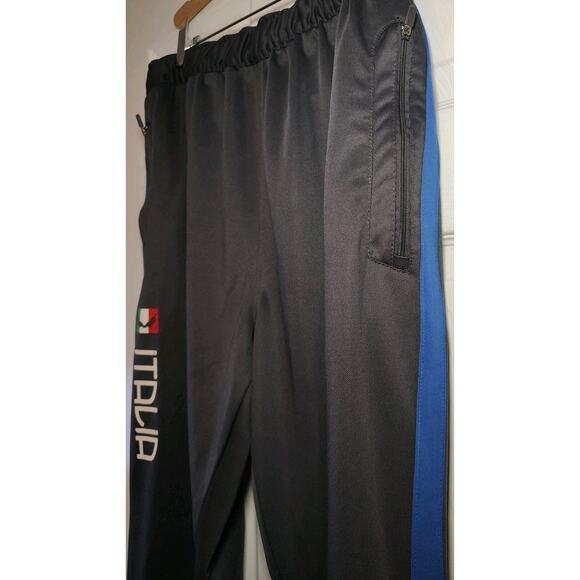 Men's Mitre "Italia" Track Pants Sweat Pants Grey Blue Stripe - XL - Picture 3 of 12